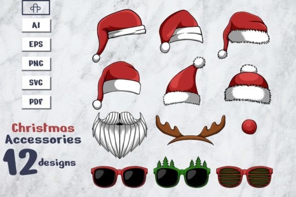 Christmas Accessories Vector: Perfect for Festive Graphics and Illustrations