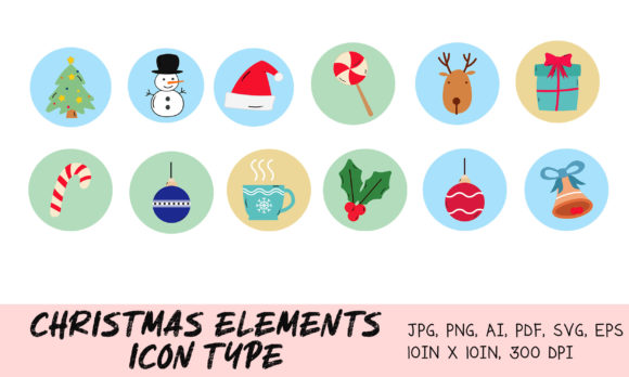 Christmas Clipart Icon Type Graphics: A Versatile Design Asset