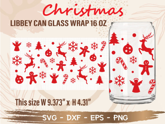 Christmas Decor Can Glass Wrap 16oz: A Festive Graphics Solution