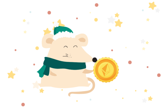 Christmas Ethereum Cute Mouse: A Charming Graphics Asset