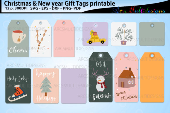 Christmas Gift Tags SVG Bundle for Embroidery