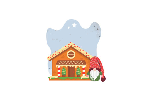 Christmas Gingerbread House and Gnome: A Festive Graphics Asset