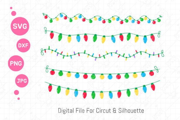 Christmas Light Bulbs Collection Set: Festive Graphics for Handmade Creations