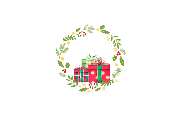 Christmas Present Decoration Ornament: A Festive Graphics Asset