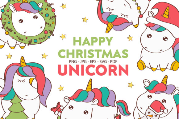 Christmas Unicorn Clipart: A Kawaii Delight
