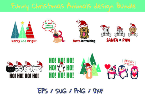Funny Christmas Animals Design Bundle: A Versatile Graphics and Illustrations Set
