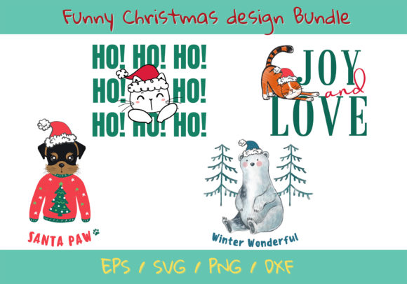 Funny Christmas Design Bundle: A Festive Graphics Gem