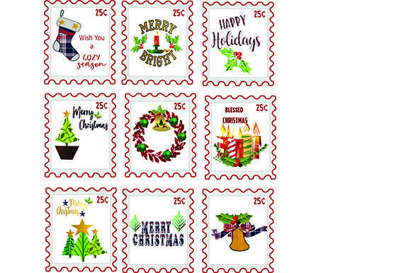 Review: A Set of 9 Christmas Stamps for Creative Projects